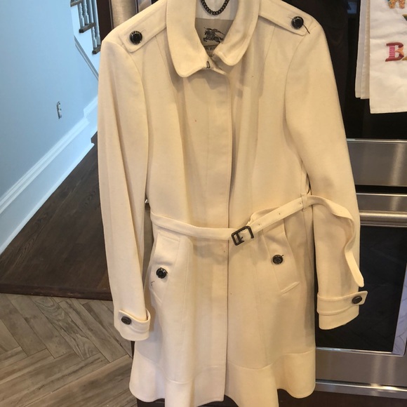 Burberry | Jackets & Coats | Off White Burberry London Wool And Cashmere  Coat | Poshmark